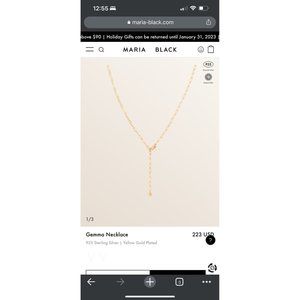 Maria Black Gold Gemma Necklace Chain New